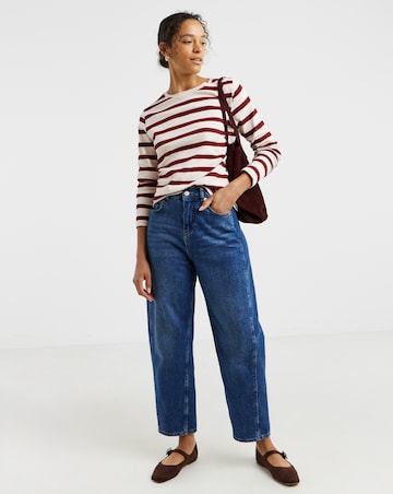 Pink Stripe Crew Neck Long Sleeve T-Shirt