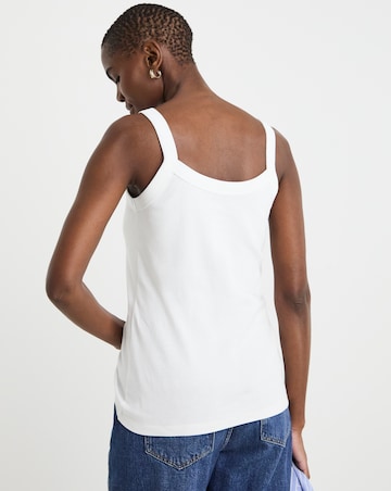 Pure Cotton White Thick Strap Cami Vest