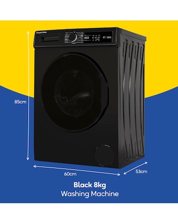 Russell Hobbs RH814W111B, 8kg, 1400rpm, Washing Machine - Black
