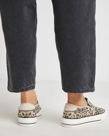 Cali Slip On Canvas Trainer - Wide Fit (E)