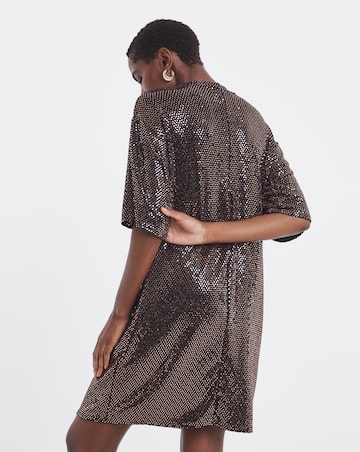 Short Sleeve Sparkle T-Shirt Dress