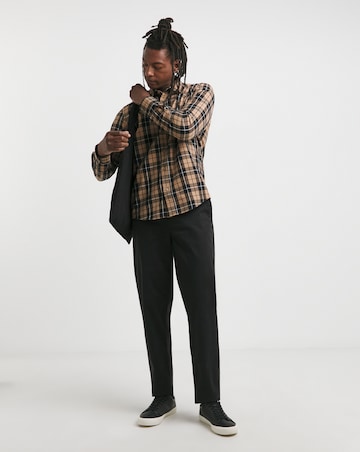 BOSS Long Sleeve Beige Check Shirt