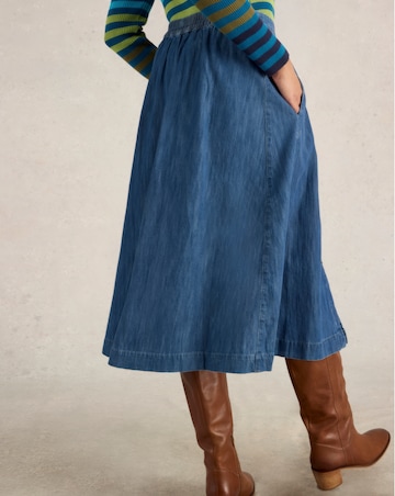 White Stuff Heather Denim Midi Skirt