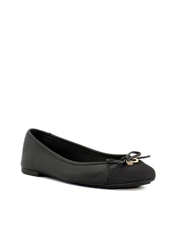 Dune Hallo Leather Charm-Detail Ballet Shoes Wide E Fit