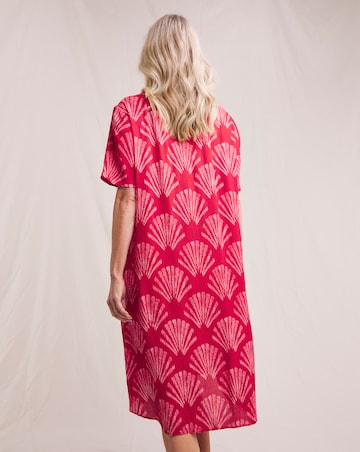 Julipa Printed Textured Crinkle Shift Dress