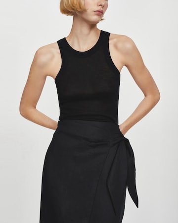 Mango Bow Wrap Linen Skirt