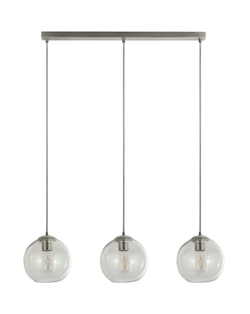 3 Light Chrome and Clear Glass Ball Ceiling Bar Pendant
