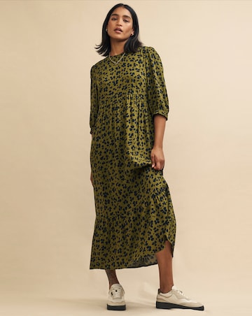 Nobody's Child Green Animal Print Rachel Midi Dress