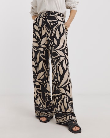 Mono Print Wide Leg Trousers