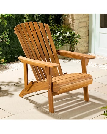VonHaus Hudson Wooden Adirondack Garden Lounge Chair