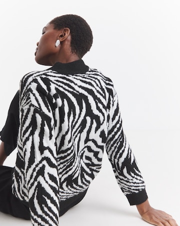 Zebra Knitted Bomber