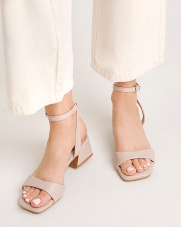 Amber Barely There Low Block Heel Sandals Standard D Fit