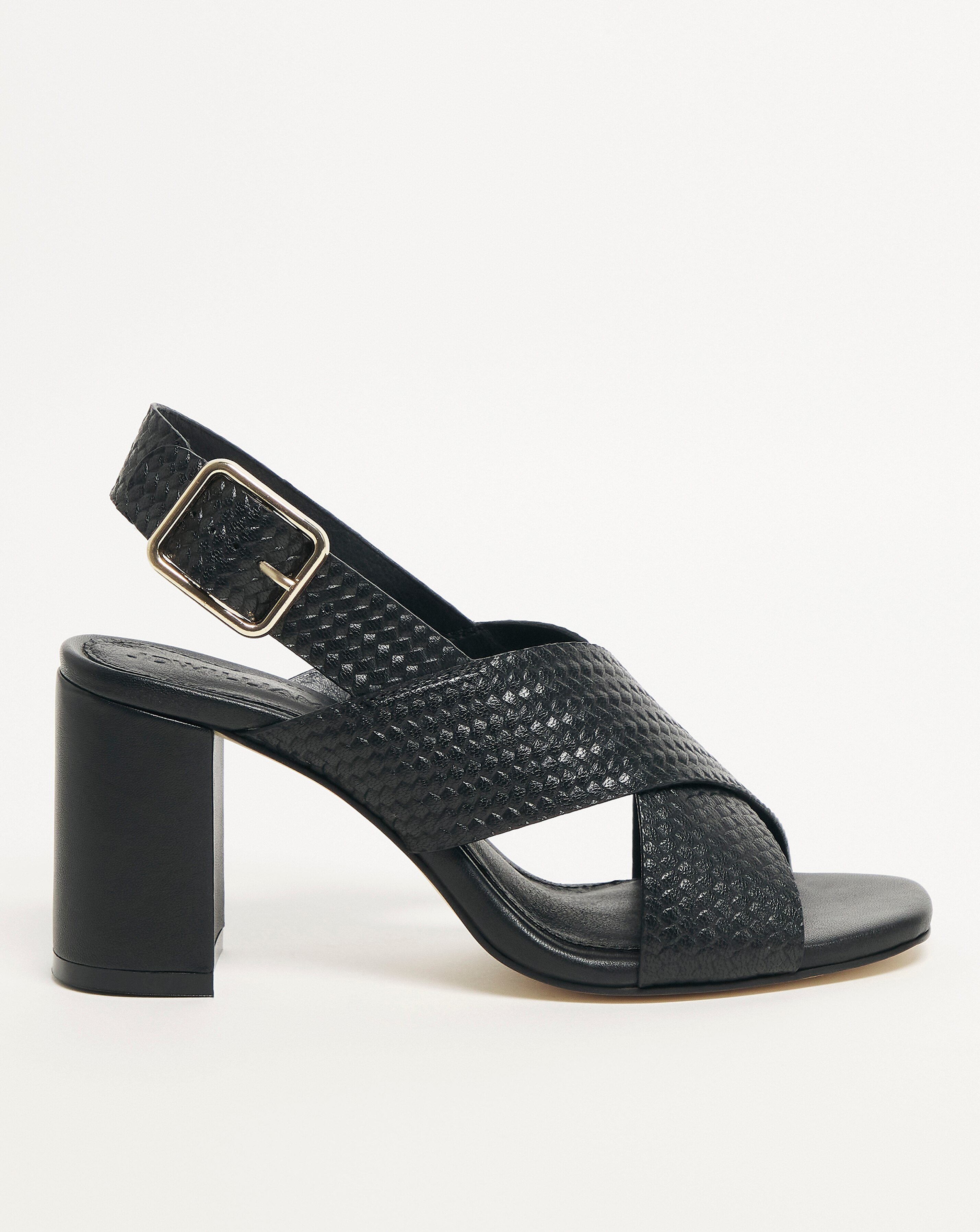 Joanna Hope Leather Interweave Heeled Sandal - Wide Fit (E)