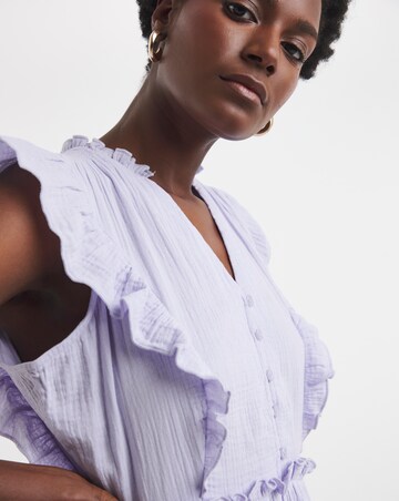 Cheesecloth Smock Dress With Shirred Back