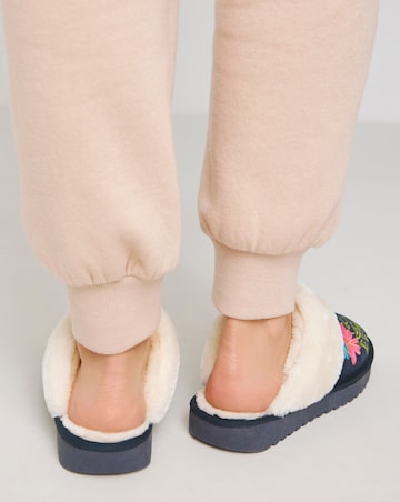 Diggy Embroidered Mule Slipper Extra Wide EEE Fit