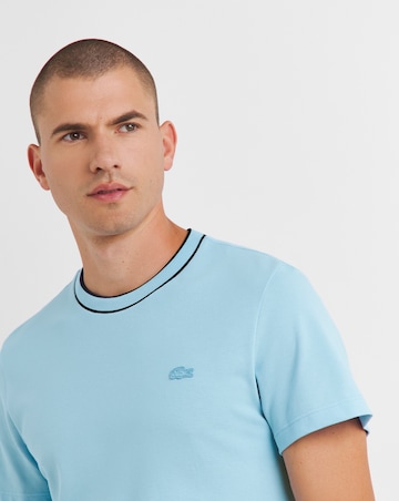 Lacoste Short Sleeve Pale Blue Contrast Piping T-Shirt