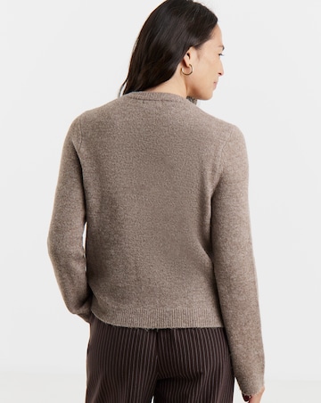 Mocha Crew Neck Cardigan