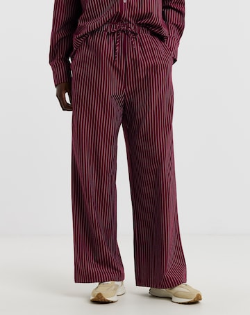 Pinstripe Drawstring Wide Leg Trouser