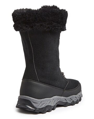 Ladies Snow Boots with Faux Fur Trim Wide E Fit
