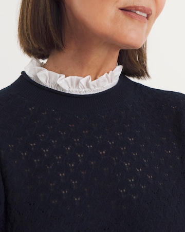 Ted Baker Holina Knitted Jumper Mock Shirt Detail Top