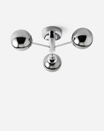 Chrome Ceiling Light With Smokey Glass Shade