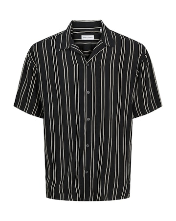 Jack & Jones Jeff Stripe Resort Shirt - Black