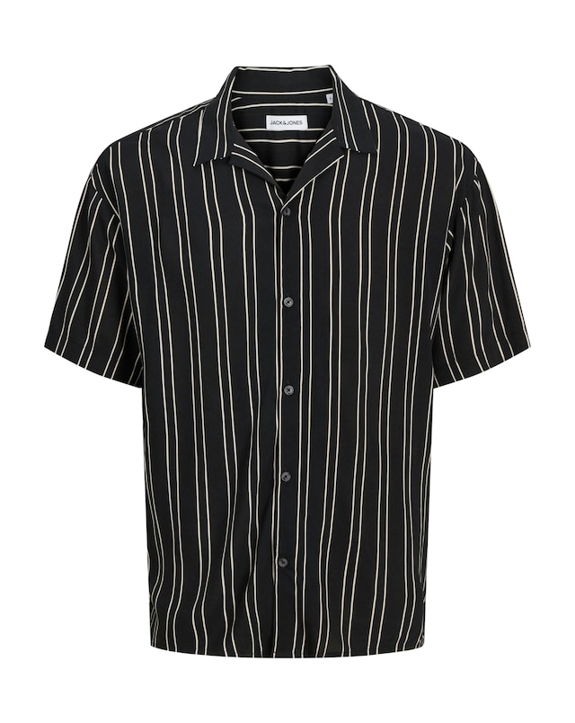 Jack & Jones Jeff Stripe Resort Shirt - Black