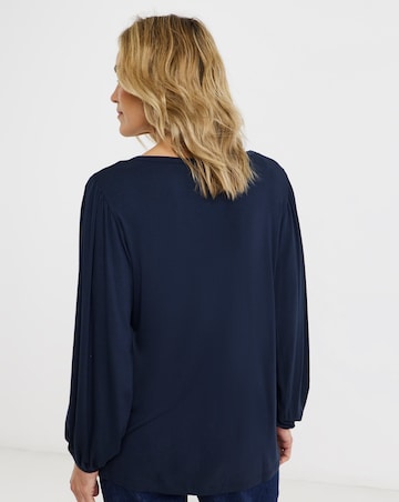 Button Front Long Sleeve Top