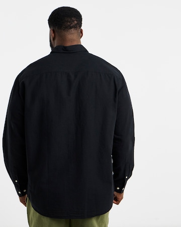 Jack & Jones Breeze Linen Blend Long Sleeve Shirt - Black