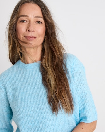 Light Blue Short Sleeve Crew Neck Jumper