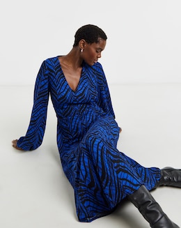 Long Sleeve Textured Jersey Dress