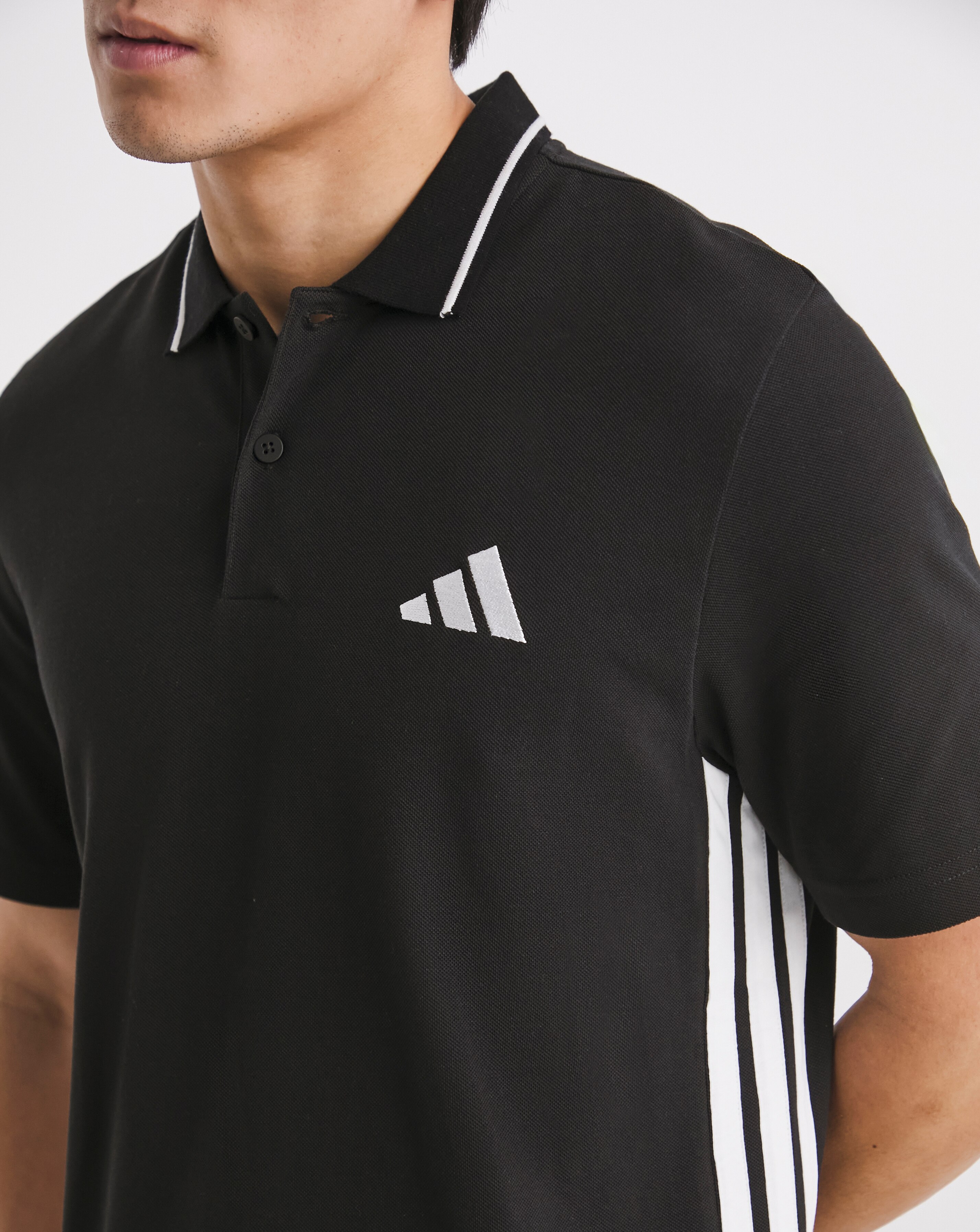 adidas 3 Stripes Pique Polo | JD Williams