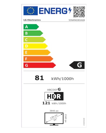 LG 55NANO80A6B 55in NanoCell AI 4K Smart TV