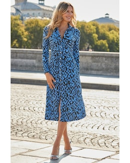 Sosandar Ruched Front Shirt Dress