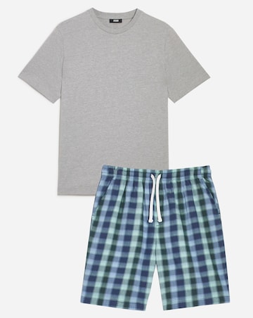 Jersey Tee and Woven Check Short Set