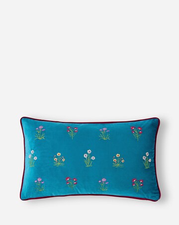 Chrissy Velvet Embroidered Boudoir Cushion