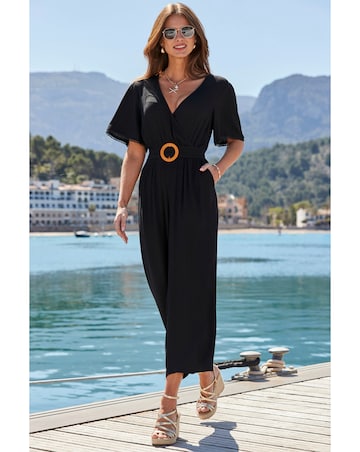 Sosandar Crinkle Angel Sleeve Jumpsuit