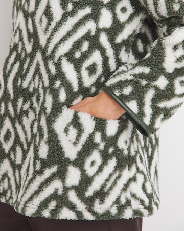 Aztec Borg Longline Quarter Zip Jacket