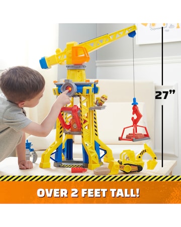 Rubble & Crew Barkyard Crane Tower Playset With Kinetic Sand