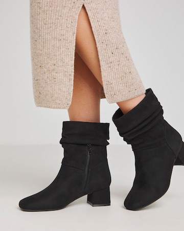 Brie Heeled Slouch Boots - Wide Fit (E)