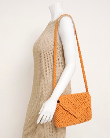 Orange Macrame Crossbody Bag