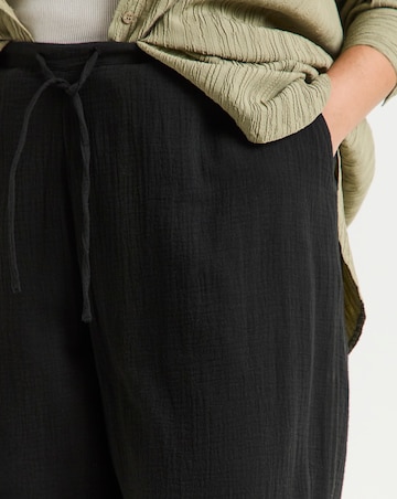 Simply Be Black Cheesecloth Wide Leg Trouser