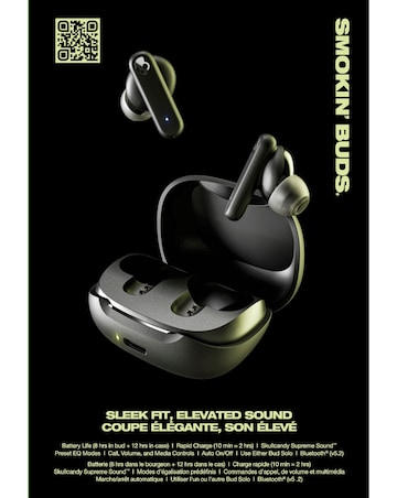 Skullcandy Smokin' Buds True Wireless Earbuds - True Black