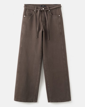 Mango Rachel Wide-Leg Jeans With Drawstring