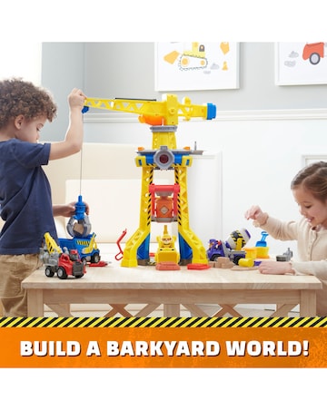 Rubble & Crew Barkyard Crane Tower Playset With Kinetic Sand