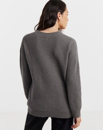 Charcoal V Neck Jumper