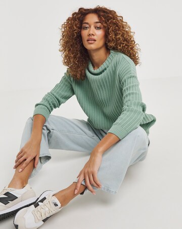 Wide Rib Funnel Neck Jumper