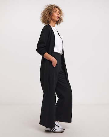 Black Fisherman Rib Cardigan