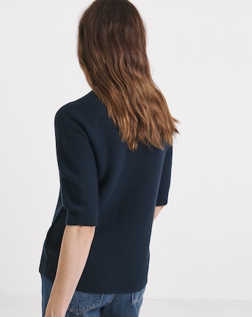 Navy Crew Neck Raglan Sleeve Jumper