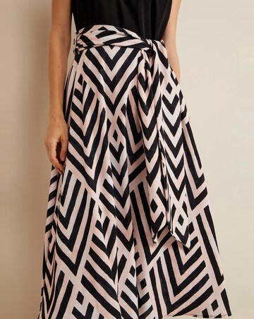 Phase Eight Alora Geo Skirt Plain Top Midi Dress